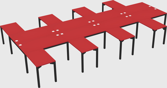 Shared l-shaped desk