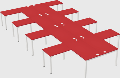 Shared l-shaped desk
