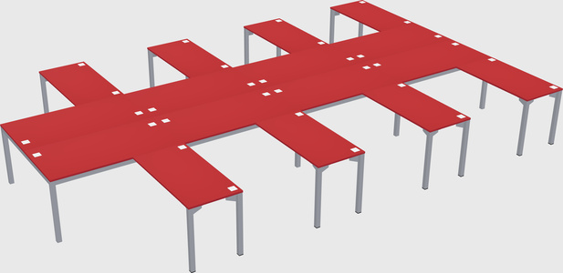 Shared l-shaped desk