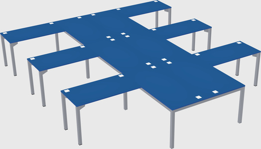 Shared l-shaped desk