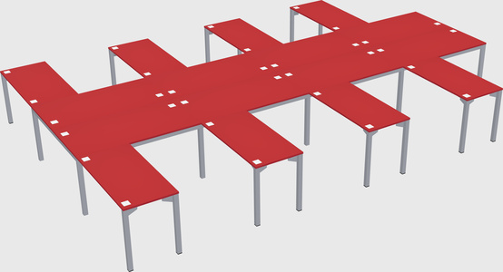 Shared l-shaped desk