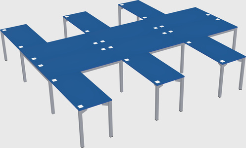 Shared l-shaped desk