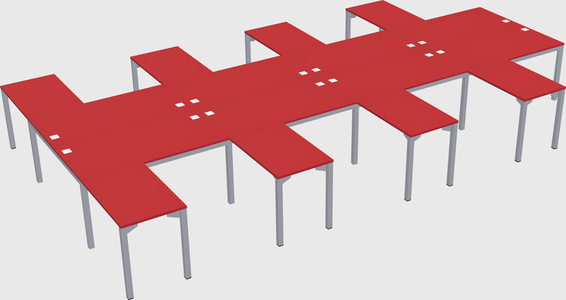 Shared l-shaped desk