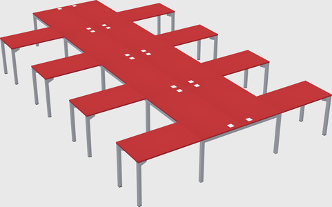 Shared l-shaped desk
