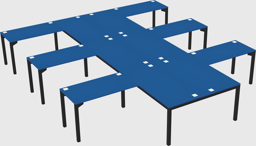 Shared l-shaped desk