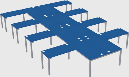 Shared l-shaped desk