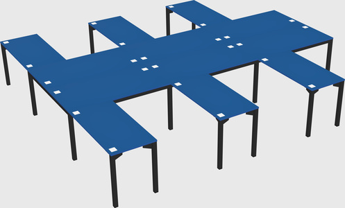Shared l-shaped desk