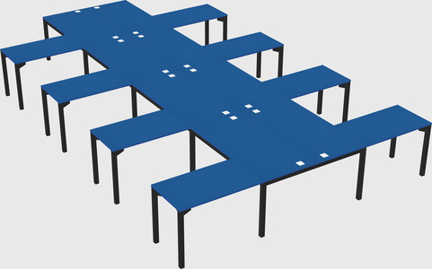 Shared l-shaped desk