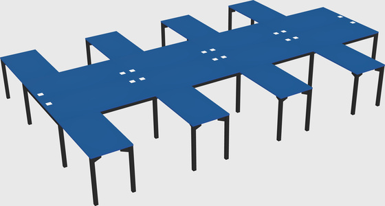 Shared l-shaped desk