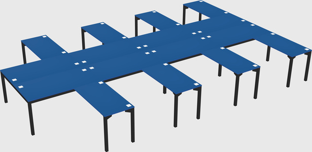 Shared l-shaped desk