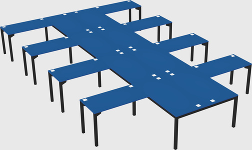 Shared l-shaped desk