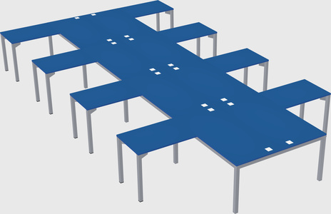 Shared l-shaped desk
