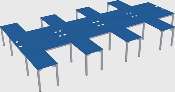 Shared l-shaped desk