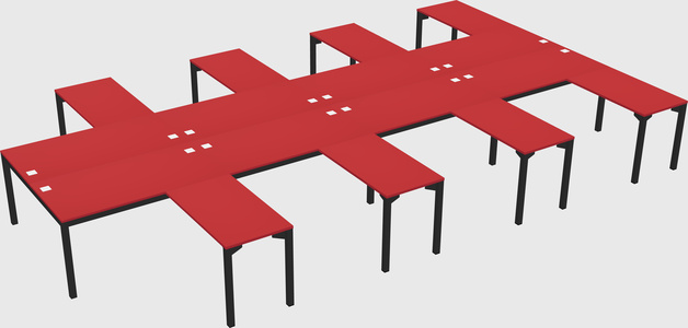 Shared l-shaped desk