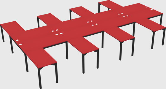 Shared l-shaped desk