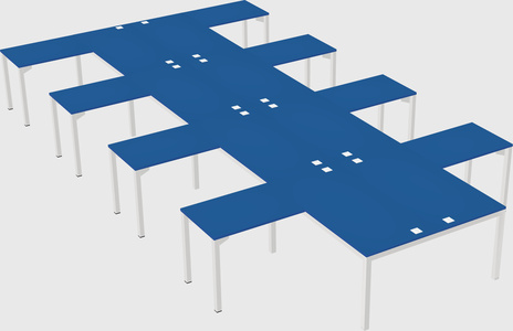 Shared l-shaped desk