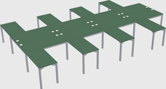 Shared l-shaped desk