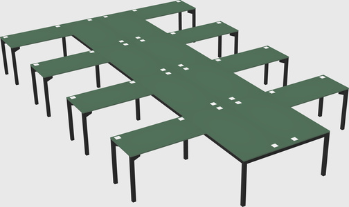 Shared l-shaped desk