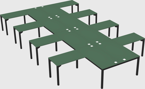 Shared l-shaped desk