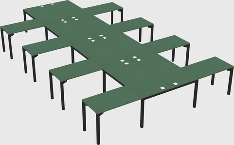 Shared l-shaped desk