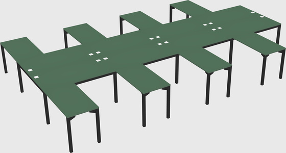 Shared l-shaped desk