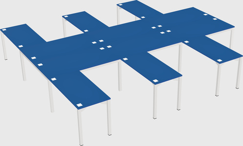 Shared l-shaped desk