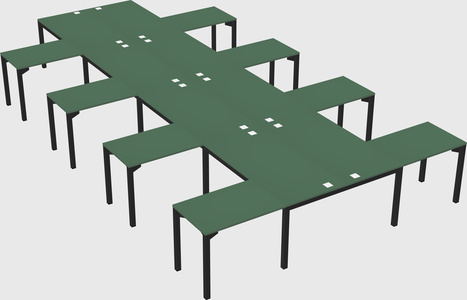 Shared l-shaped desk