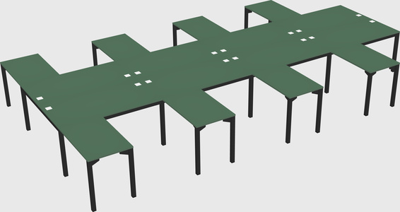 Shared l-shaped desk