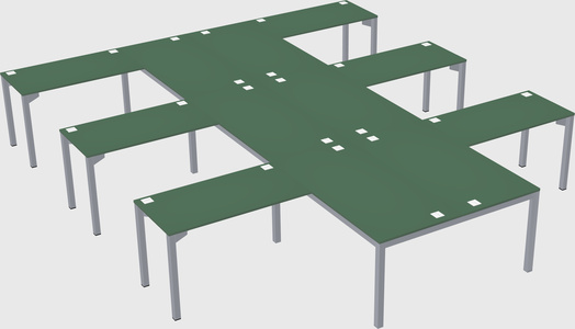 Shared l-shaped desk