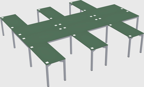 Shared l-shaped desk