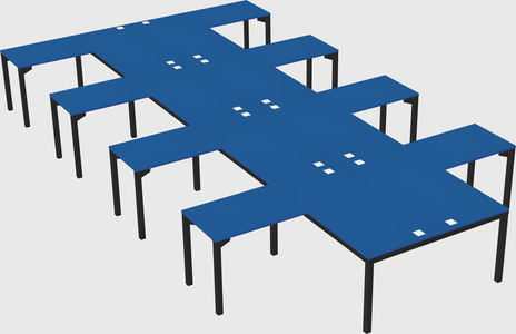 Shared l-shaped desk