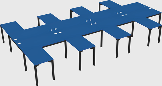 Shared l-shaped desk