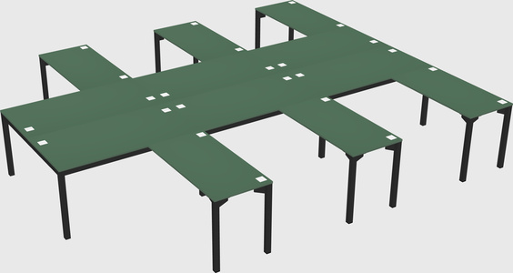 Shared l-shaped desk