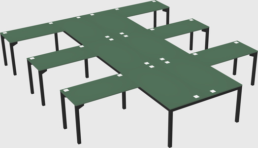 Shared l-shaped desk