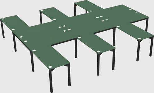 Shared l-shaped desk