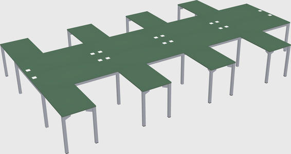 Shared l-shaped desk