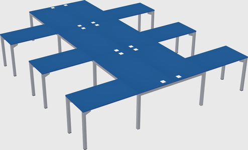 Shared l-shaped desk