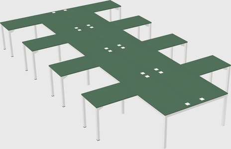 Shared l-shaped desk