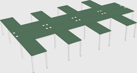 Shared l-shaped desk