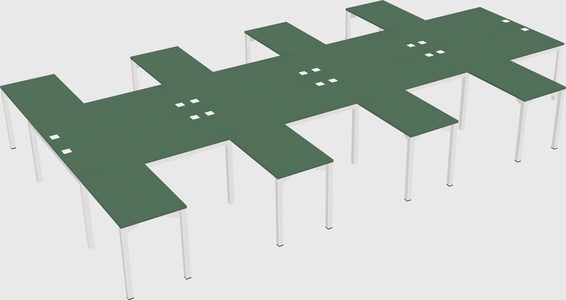 Shared l-shaped desk
