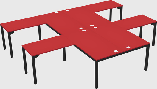 Shared l-shaped desk