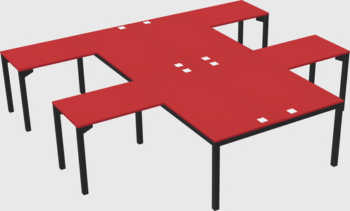 Shared l-shaped desk