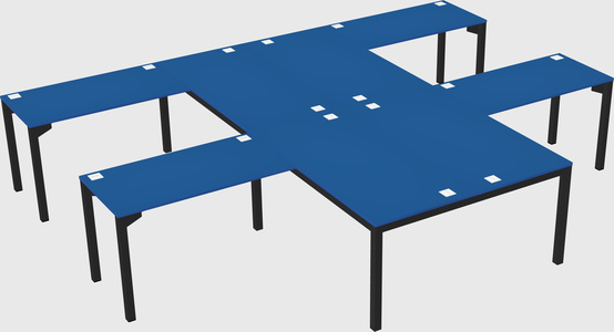 Shared l-shaped desk