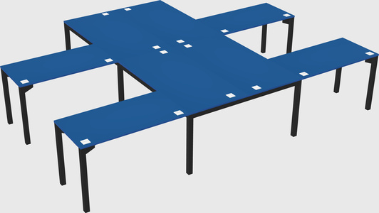Shared l-shaped desk