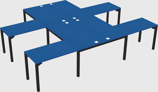Shared l-shaped desk
