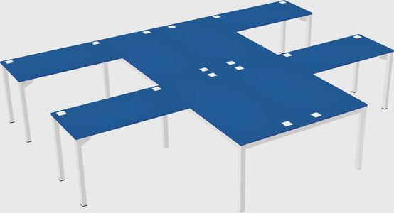 Shared l-shaped desk