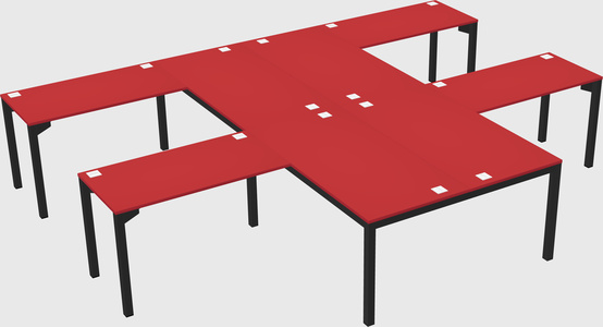 Shared l-shaped desk