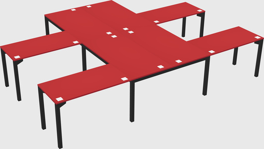 Shared l-shaped desk