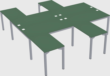 Shared l-shaped desk