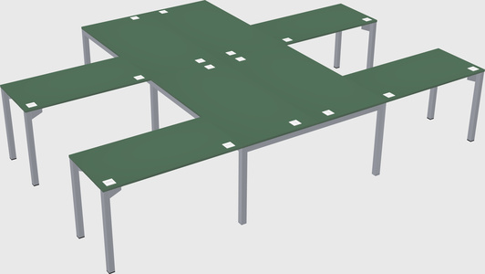 Shared l-shaped desk
